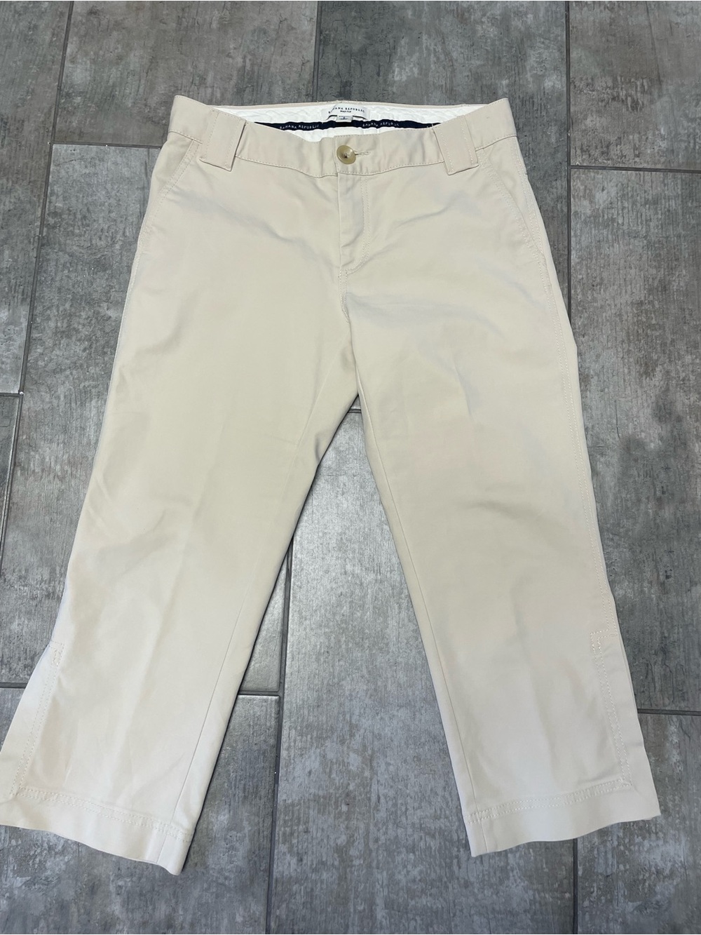 Women’s Beige Capris Chino Pants - Classic Stretch Fit